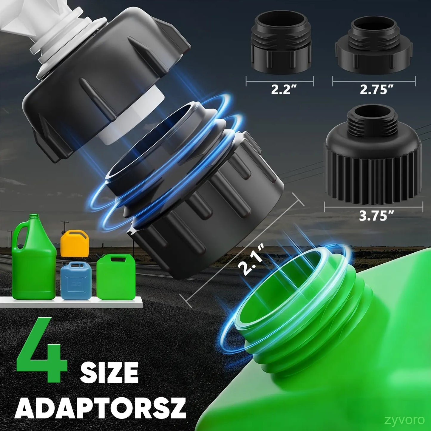 Portable Auto Fuel Transfer Pump Auto-Stop 3.2GPM