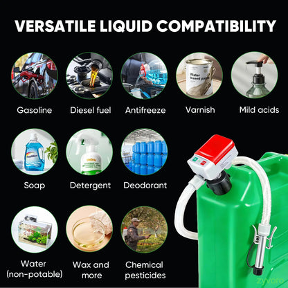 Portable Auto Fuel Transfer Pump Auto-Stop 3.2GPM