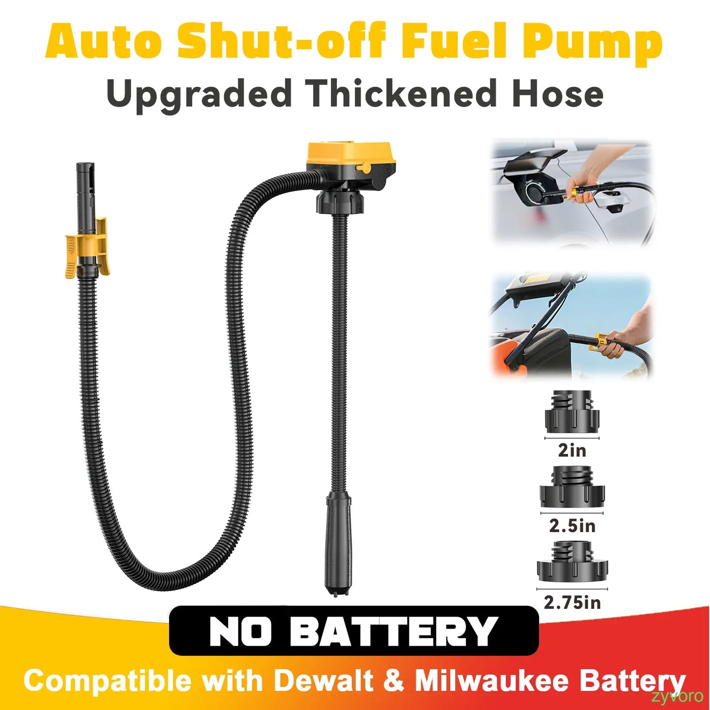 3.2 GPM Portable Electric Gasoline Can Pump with 51-inch Hose and 3 Adapters