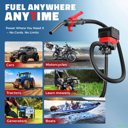 3.2 GPM Portable Electric Gasoline Can Pump with 51-inch Hose and 3 Adapters
