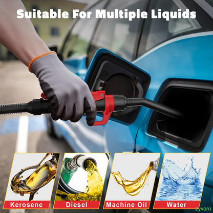 3.2 GPM Portable Electric Gasoline Can Pump with 51-inch Hose and 3 Adapters