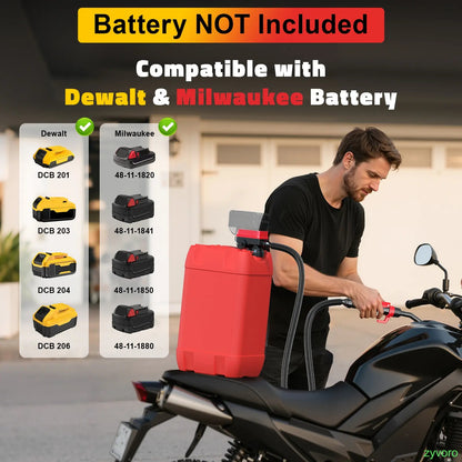 3.2 GPM Portable Electric Gasoline Can Pump with 51-inch Hose and 3 Adapters